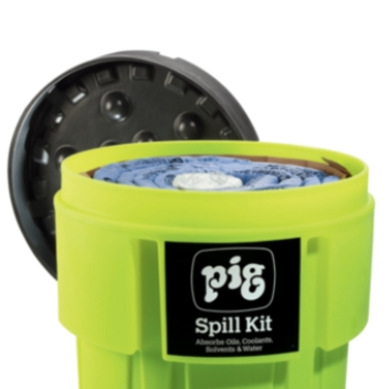 Kit antiderrames PIG® en contenedor de alta visibilidad - KIT262
